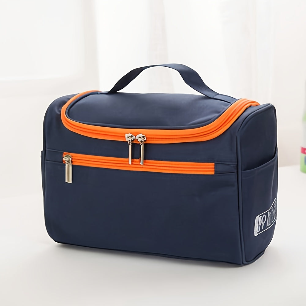 Large Capacity Travel Toiletry Bag - Multifunctional Cosmetic Organizer with Zipper for Men & Women, Durable Oxford Fabric