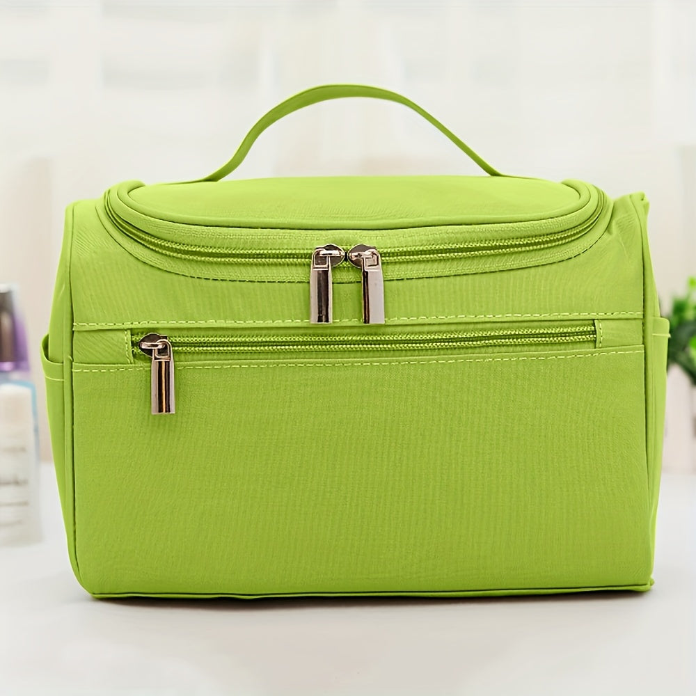Large Capacity Travel Toiletry Bag - Multifunctional Cosmetic Organizer with Zipper for Men & Women, Durable Oxford Fabric