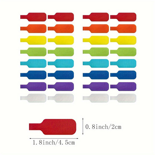 32pcs MultiColor Cable Ties with Write-On Feature - Durable Cord Labels for Organization & Identification, No Battery Required