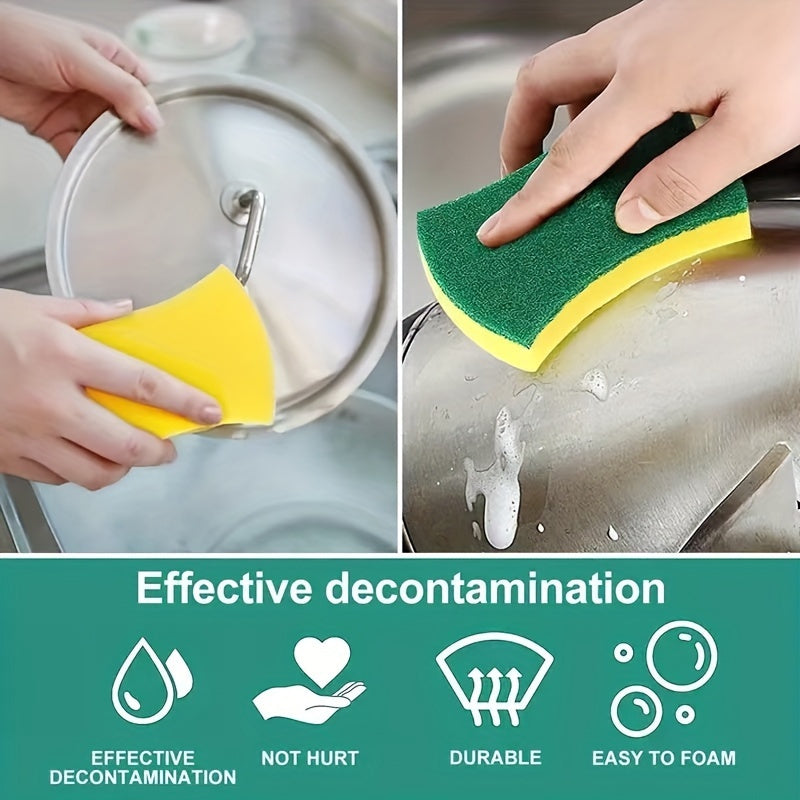 Multi-Purpose Cleaning Sponges, Dual-Sided Scrubbing Pads, Durable Non-Scratch Polyurethane Sponges for Kitchen, Bathroom, Bedroom, Superior Absorbency Cleaning Tools for Home and School Use