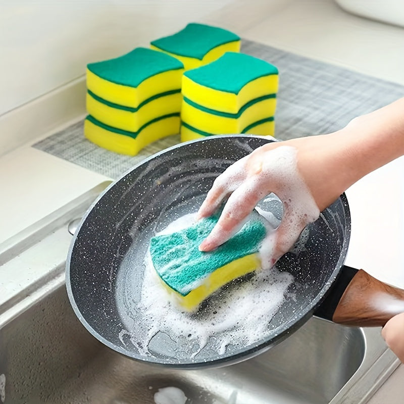 Multi-Purpose Cleaning Sponges, Dual-Sided Scrubbing Pads, Durable Non-Scratch Polyurethane Sponges for Kitchen, Bathroom, Bedroom, Superior Absorbency Cleaning Tools for Home and School Use