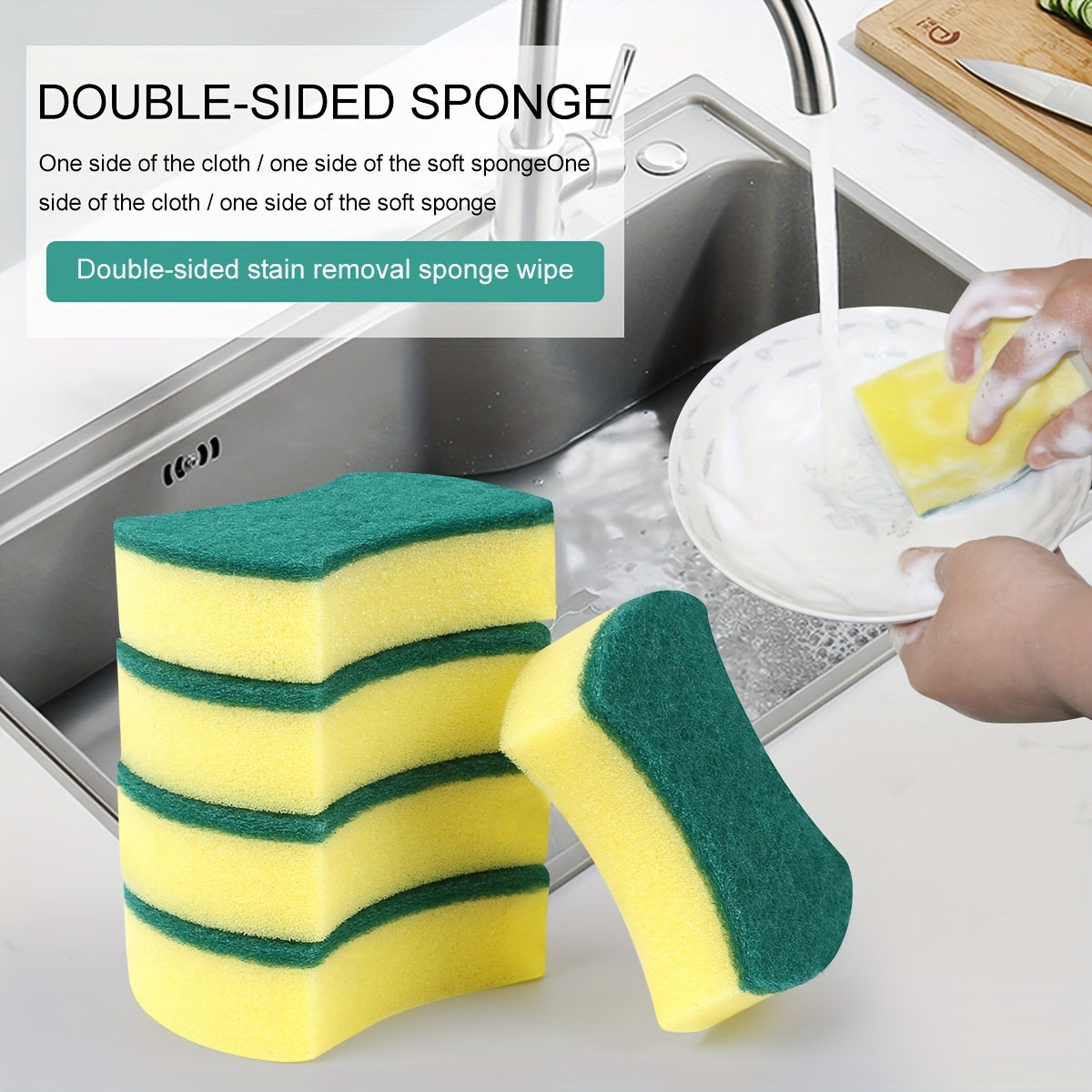 Multi-Purpose Cleaning Sponges, Dual-Sided Scrubbing Pads, Durable Non-Scratch Polyurethane Sponges for Kitchen, Bathroom, Bedroom, Superior Absorbency Cleaning Tools for Home and School Use
