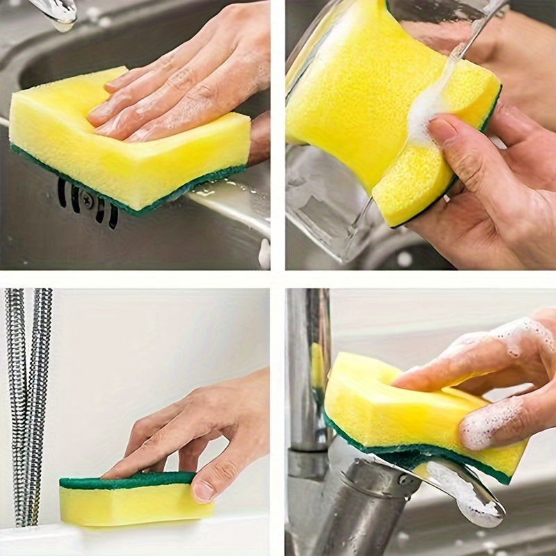 Multi-Purpose Cleaning Sponges, Dual-Sided Scrubbing Pads, Durable Non-Scratch Polyurethane Sponges for Kitchen, Bathroom, Bedroom, Superior Absorbency Cleaning Tools for Home and School Use