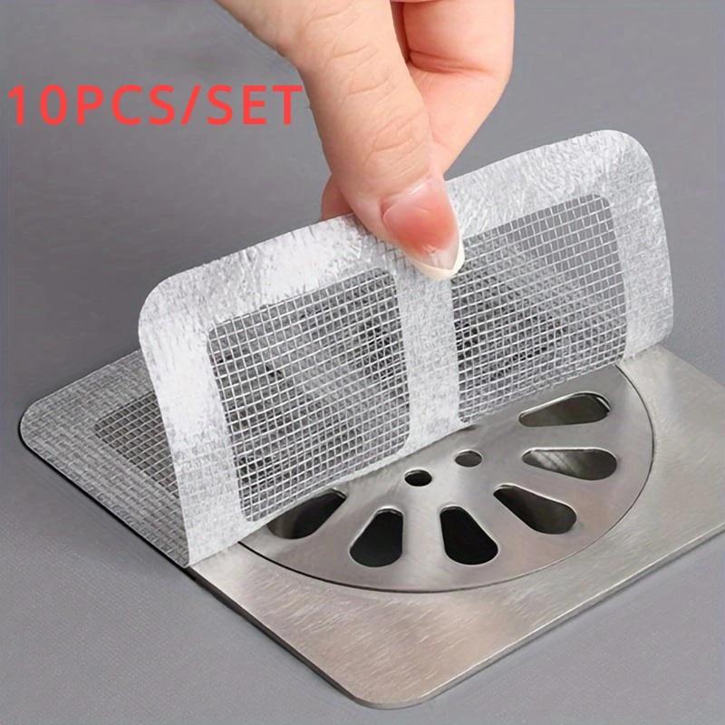 10/20/30/50pcs Disposable Shower Drain Hair Catcher Mesh Shower Drain Covers Floor Sink Strainer Filter Hair Stopper for Bathroom Kitchen