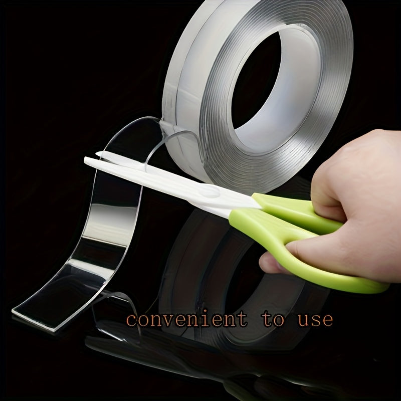 Super Strong Transparent Double-sided Tape - Reusable, Strong Adhesion, Suitable for Home, Kitchen, Office, Car, Bathroom And Household Items.