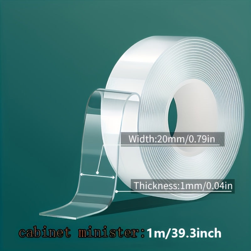 Super Strong Transparent Double-sided Tape - Reusable, Strong Adhesion, Suitable for Home, Kitchen, Office, Car, Bathroom And Household Items.