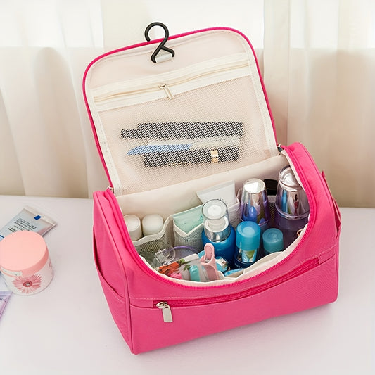 Large Capacity Travel Toiletry Bag - Multifunctional Cosmetic Organizer with Zipper for Men & Women, Durable Oxford Fabric