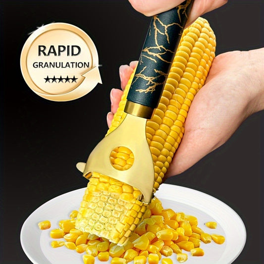 Stainless Steel Corn Peeler - Kitchen Corn Scraper Cutter, Corn Shelling Tool, Reusable Corn Cob Peeler with Thresher, Efficient Peeling, Durable Thresher, Fruit and Vegetable Tools Cooking Tools Kitchen Accessories