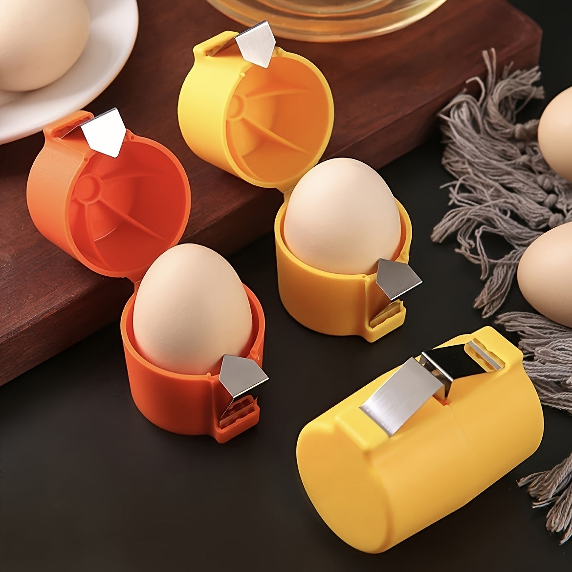 1pc Stainless Steel Egg Shell Separator - Quick Peel, Easy-Clean Kitchen Baking Tool, Yolk Divider for Christmas, Halloween, Thanksgiving