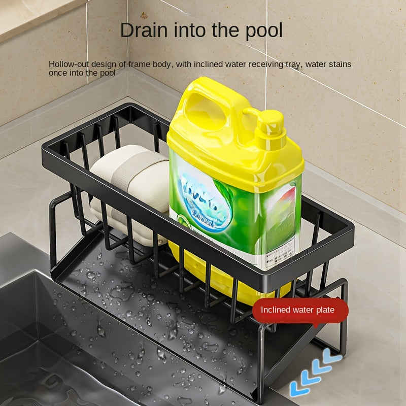 1pc Multifunctional Kitchen & Bathroom Sink Organizer, Multifunctional Drainage Rack New Multi-Layer ABS Material Rag Organizer for Outdoor Storage Boxes, Cabinets, Shelves, Buy Kitchen Supplies for Your Family