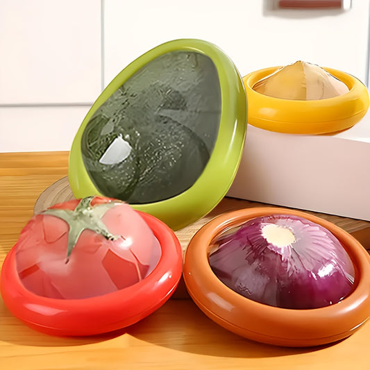 4pcs Set Large Capacity Silicone Storage Containers - Reusable Refrigerator Safe Containers for Fruits and Vegetables, Suitable for Onions, Lemons, Potatoes, and More, Keeps Food Fresh Longer