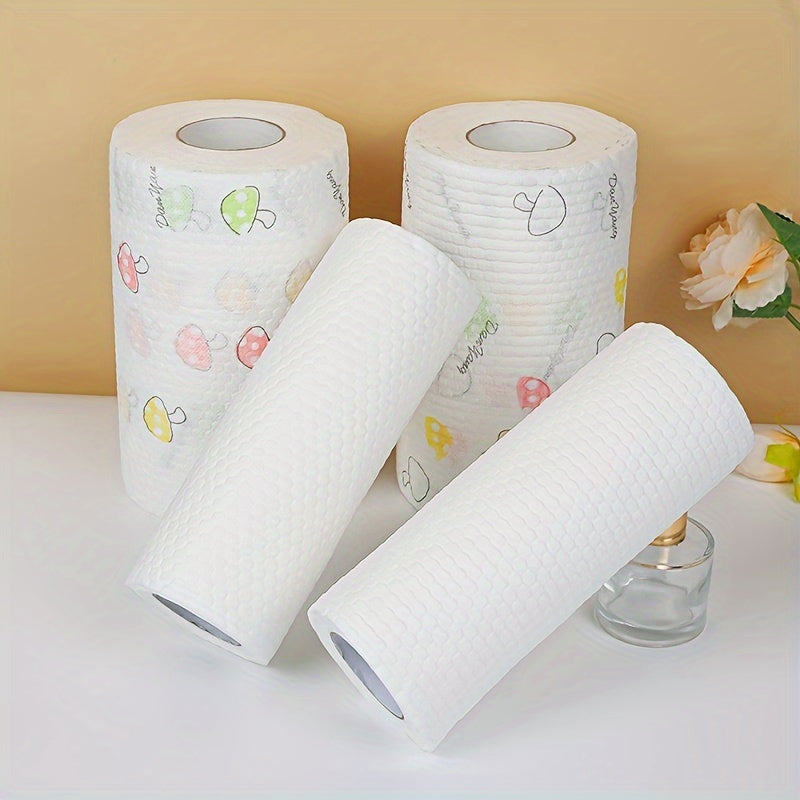 50/100/200/400pcs Disposable cleaning wipes - Non-woven PET fabric kitchen towels, random patterned, reusable household lazy cloth
