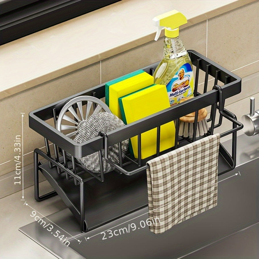 1pc Multifunctional Kitchen & Bathroom Sink Organizer, Multifunctional Drainage Rack New Multi-Layer ABS Material Rag Organizer for Outdoor Storage Boxes, Cabinets, Shelves, Buy Kitchen Supplies for Your Family