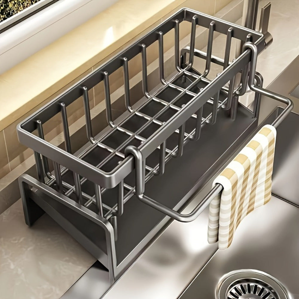 1pc Multifunctional Kitchen & Bathroom Sink Organizer, Multifunctional Drainage Rack New Multi-Layer ABS Material Rag Organizer for Outdoor Storage Boxes, Cabinets, Shelves, Buy Kitchen Supplies for Your Family