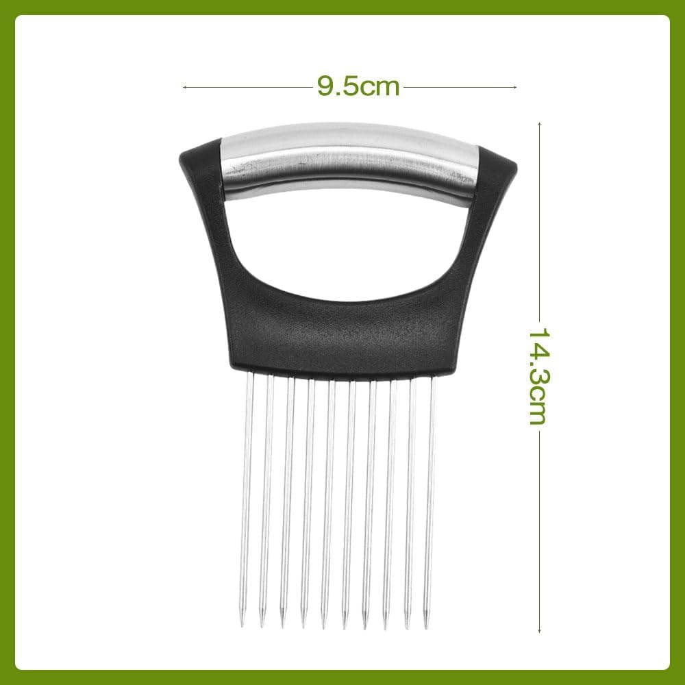 2025 New Onion Holder for Slicing, Stainless Steel Onion Slice Holder Lemon Slicer Vegetable Cutter, Kitchen Gadgets Chopper Slicing Assistant Tool for Meat, Onion, Potato, Tomato (1 Pcs)