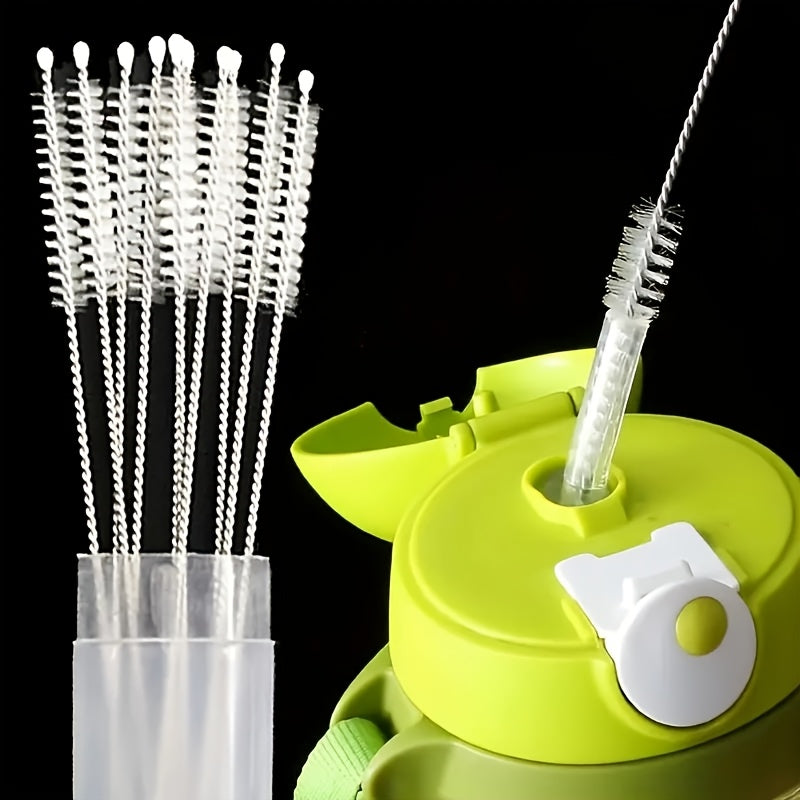 5/10pcs, Extra Long Stainless Steel Pipe Cleaning Brush - for Water Bottles, Keyboards, Small Pipes, Mini Micro Bottles, Gap Brushes, Soft Hair Straw Brushes, Essential Cleaning Accessories