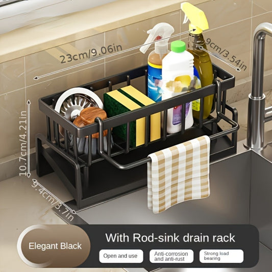 1pc Multifunctional Kitchen & Bathroom Sink Organizer, Multifunctional Drainage Rack New Multi-Layer ABS Material Rag Organizer for Outdoor Storage Boxes, Cabinets, Shelves, Buy Kitchen Supplies for Your Family