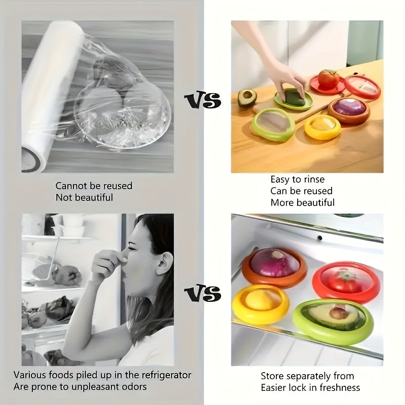 4pcs Set Large Capacity Silicone Storage Containers - Reusable Refrigerator Safe Containers for Fruits and Vegetables, Suitable for Onions, Lemons, Potatoes, and More, Keeps Food Fresh Longer