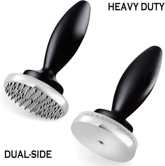 Reversible Meat Tenderizer and Pounder Dual Sided Meat Tenderizer Marinating Prep Tool, Mysterious Black