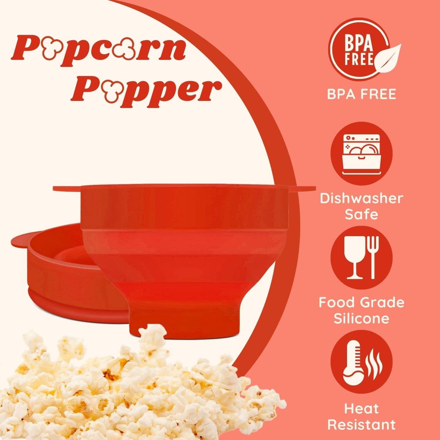 Silicone Microwave Popcorn Popper BPA Free Collapsible Popcorn Bowl Microwavable Pop Corn Maker with Lid and Handle Dishwasher Safe Silicon Bucket for Parties and Movie Nights, Green