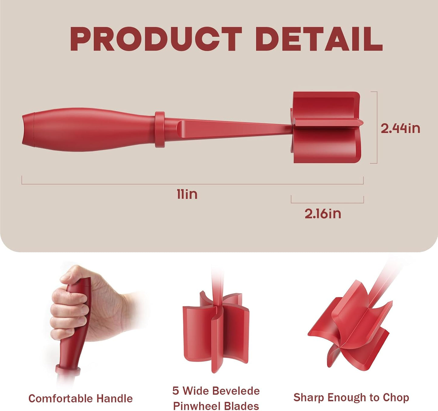 Meat Grinder, Hamburger Grinder, Masher and Burger Masher Premium Heat Resistant Burger Meat Grinder