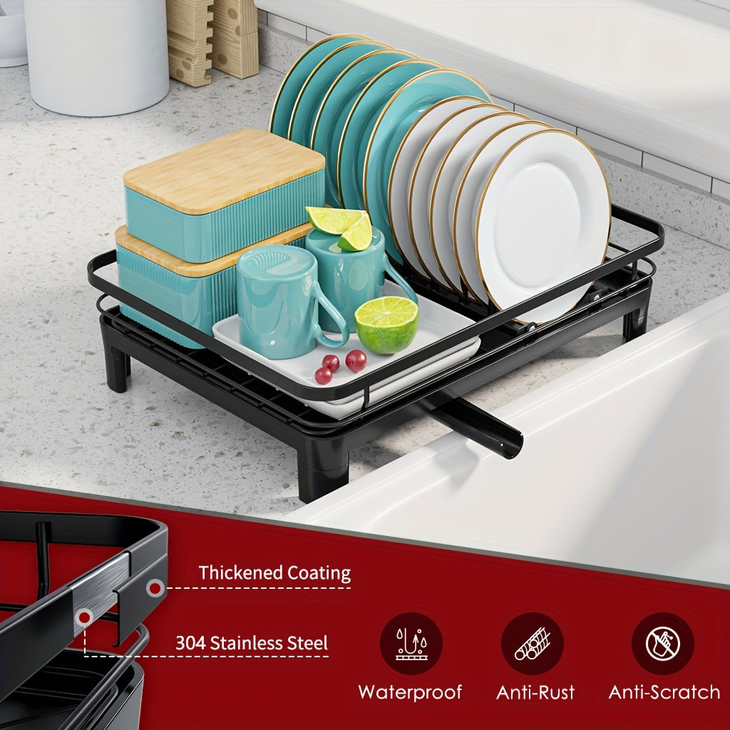 Stainless Steel Dish Drying Racks With Cutlery Holder, Space-Saving, Durable Kitchen Counter Organizer For Dishes And Utensils, Multi-Compartment Design, Drying Racks Ideal For Home And Office Use