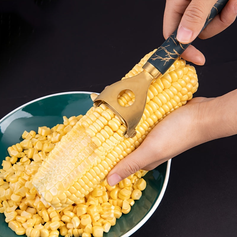 Stainless Steel Corn Peeler - Kitchen Corn Scraper Cutter, Corn Shelling Tool, Reusable Corn Cob Peeler with Thresher, Efficient Peeling, Durable Thresher, Fruit and Vegetable Tools Cooking Tools Kitchen Accessories