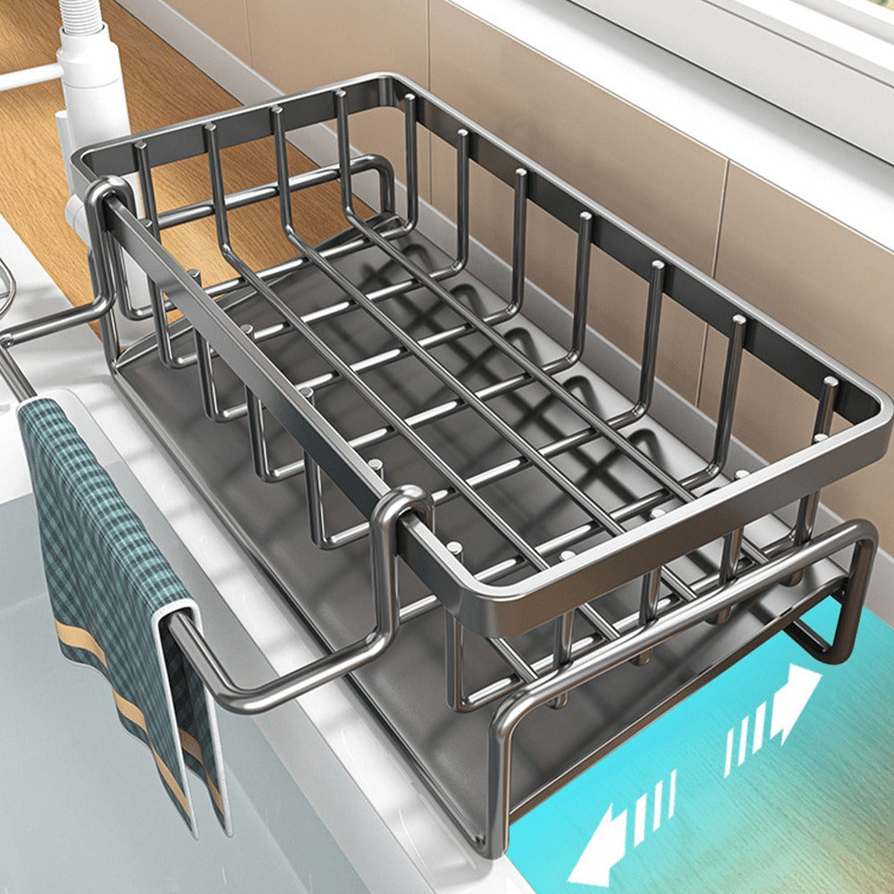 1pc Multifunctional Kitchen & Bathroom Sink Organizer, Multifunctional Drainage Rack New Multi-Layer ABS Material Rag Organizer for Outdoor Storage Boxes, Cabinets, Shelves, Buy Kitchen Supplies for Your Family