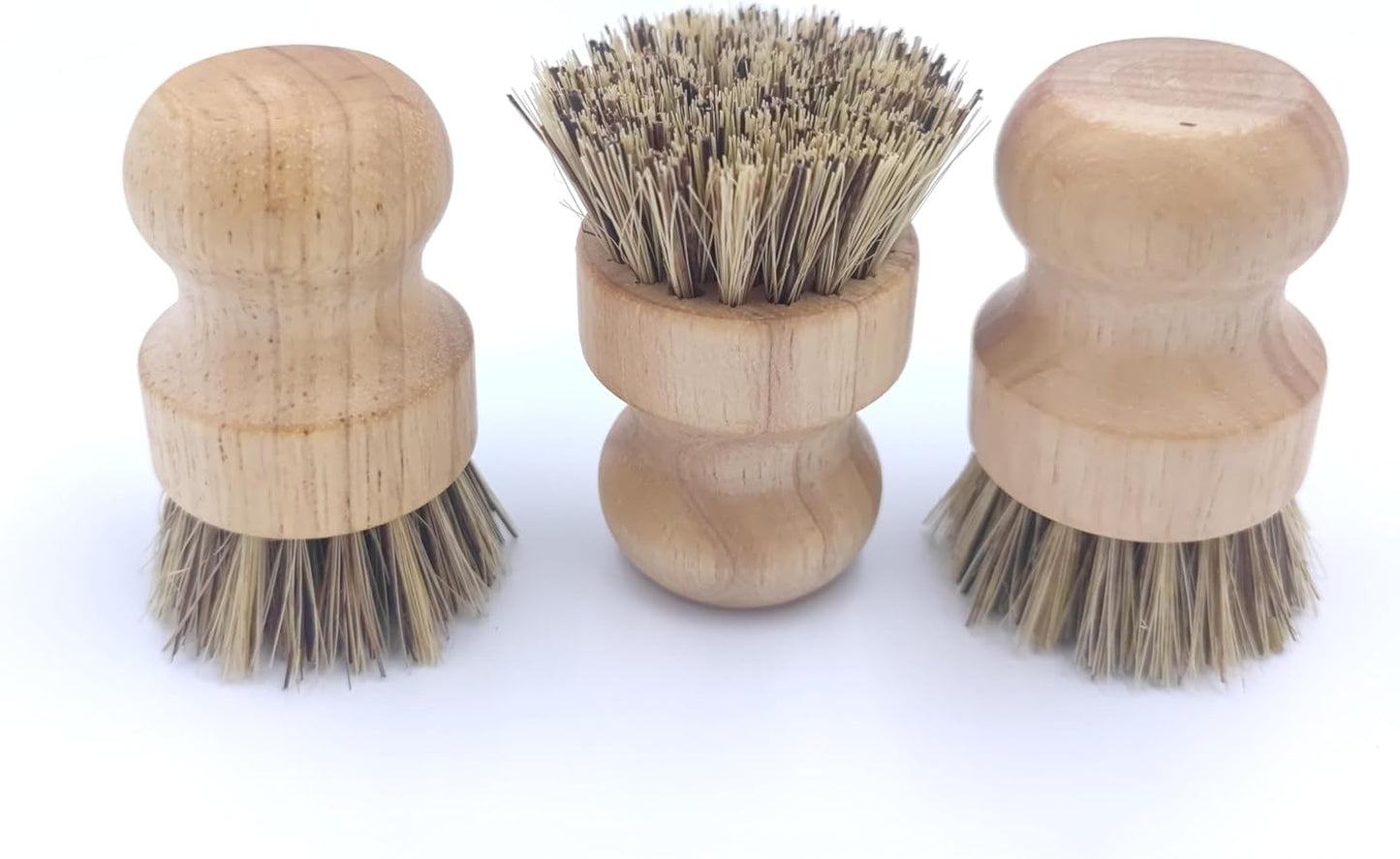 Dish Brush Kitchen Dish Scrub Brush for Dishes Bamboo Dish Brushe,Round Mini Cleaning Brush Dish Scrubbers Palm Scrub Brush Sink Scrub Brush,Washing Dishes,Vegetable,Pans, Set of 3