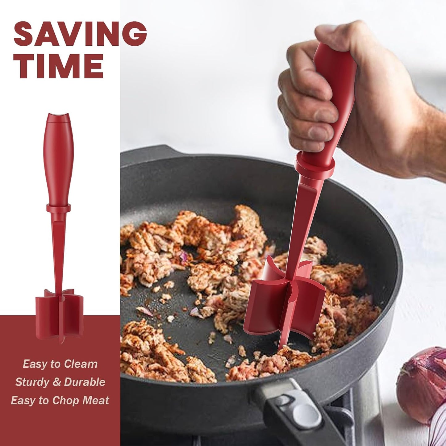 Meat Grinder, Hamburger Grinder, Masher and Burger Masher Premium Heat Resistant Burger Meat Grinder