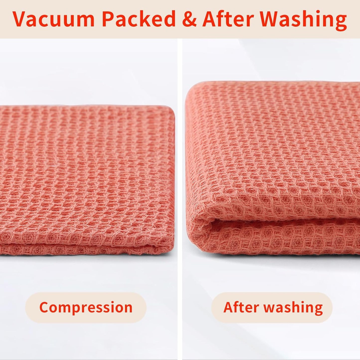 100% Cotton Waffle Weave Kitchen Dish Cloths, Ultra Soft Absorbent Quick Drying Dish Towels, 12 x 12 Inches, 6-Pack, Dark Grey