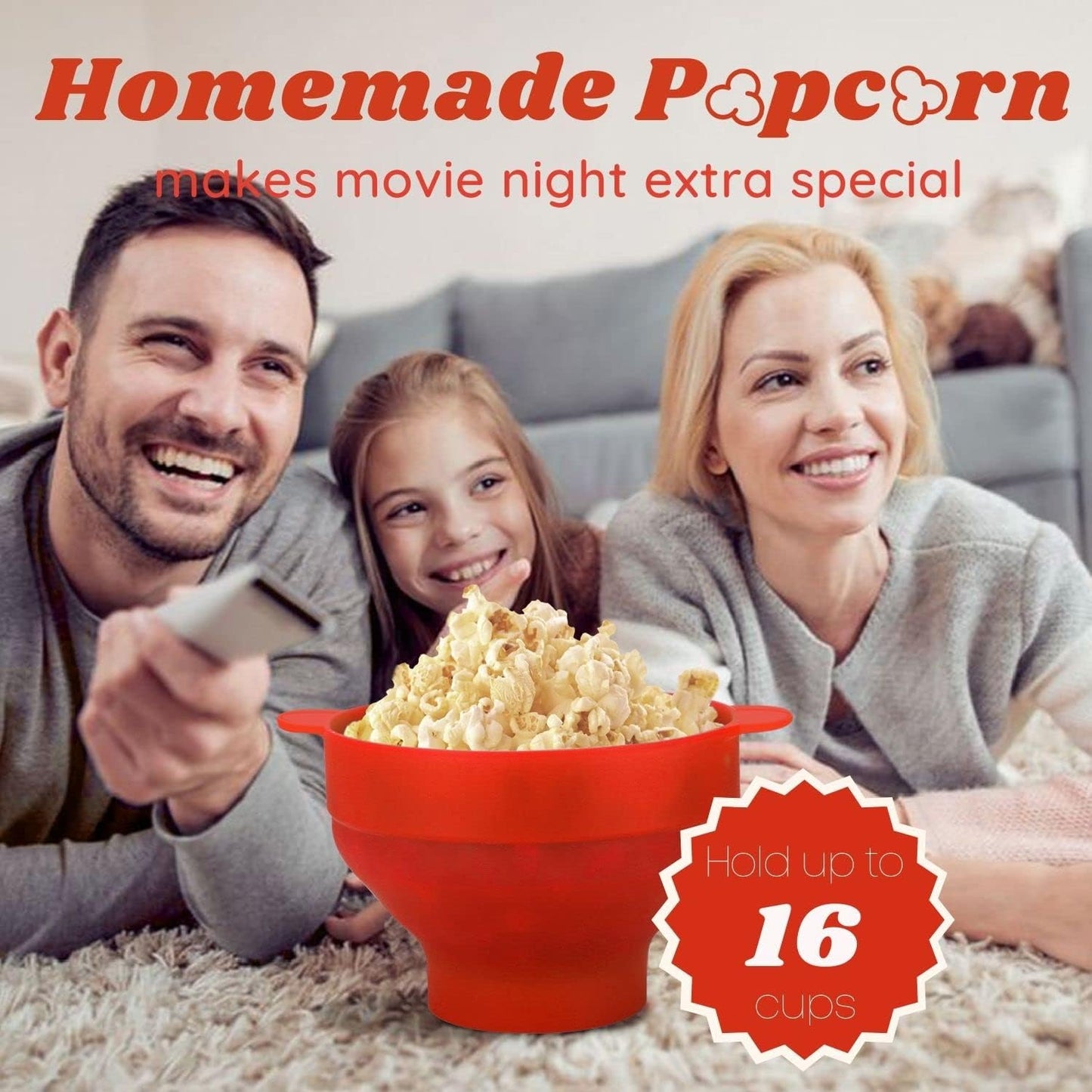 Silicone Microwave Popcorn Popper BPA Free Collapsible Popcorn Bowl Microwavable Pop Corn Maker with Lid and Handle Dishwasher Safe Silicon Bucket for Parties and Movie Nights, Green
