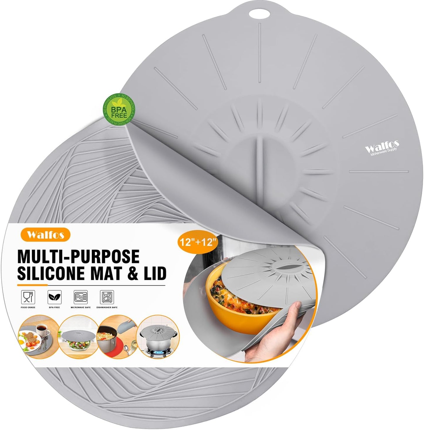 Silicone Trivet Mats - 4 Heat Resistant Pot Holders, Multipurpose Non-Slip Hot Pads for Kitchen Potholders, Hot Dishers, Jar Opener, Spoon Holder, Food Grade Silicone & BPA Free (Black)