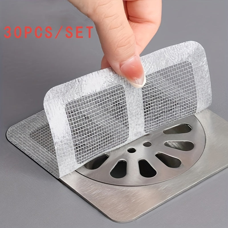 10/20/30/50pcs Disposable Shower Drain Hair Catcher Mesh Shower Drain Covers Floor Sink Strainer Filter Hair Stopper for Bathroom Kitchen