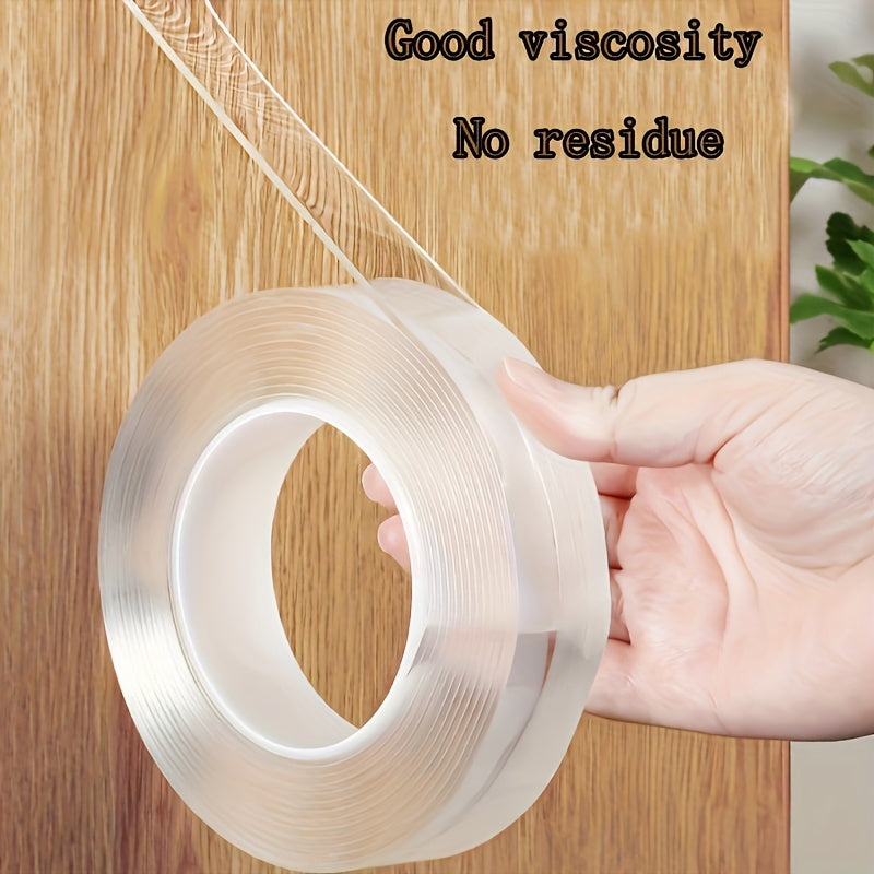 Super Strong Transparent Double-sided Tape - Reusable, Strong Adhesion, Suitable for Home, Kitchen, Office, Car, Bathroom And Household Items.
