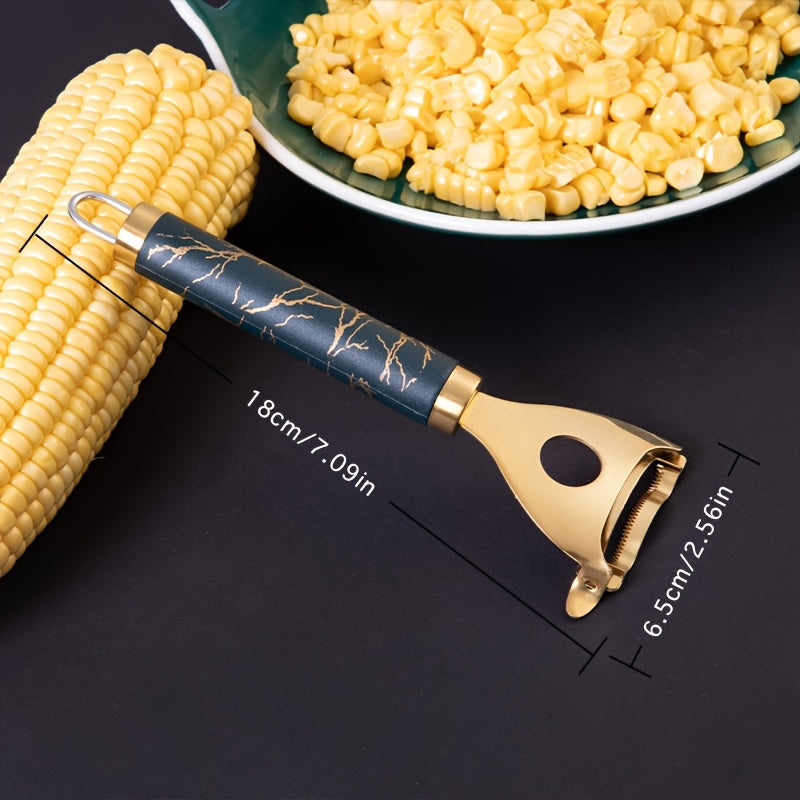 Stainless Steel Corn Peeler - Kitchen Corn Scraper Cutter, Corn Shelling Tool, Reusable Corn Cob Peeler with Thresher, Efficient Peeling, Durable Thresher, Fruit and Vegetable Tools Cooking Tools Kitchen Accessories