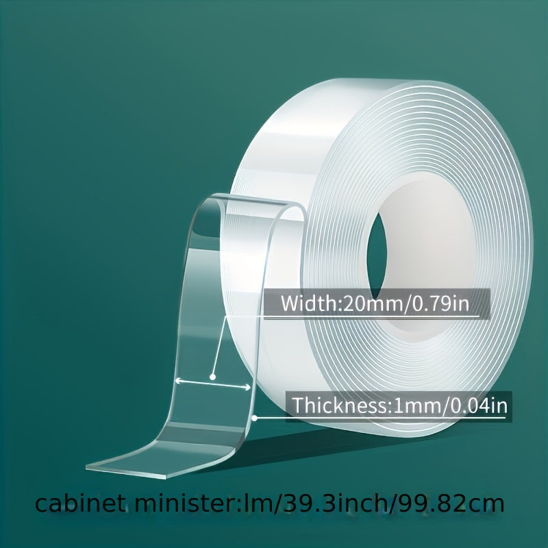 Super Strong Transparent Double-sided Tape - Reusable, Strong Adhesion, Suitable for Home, Kitchen, Office, Car, Bathroom And Household Items.