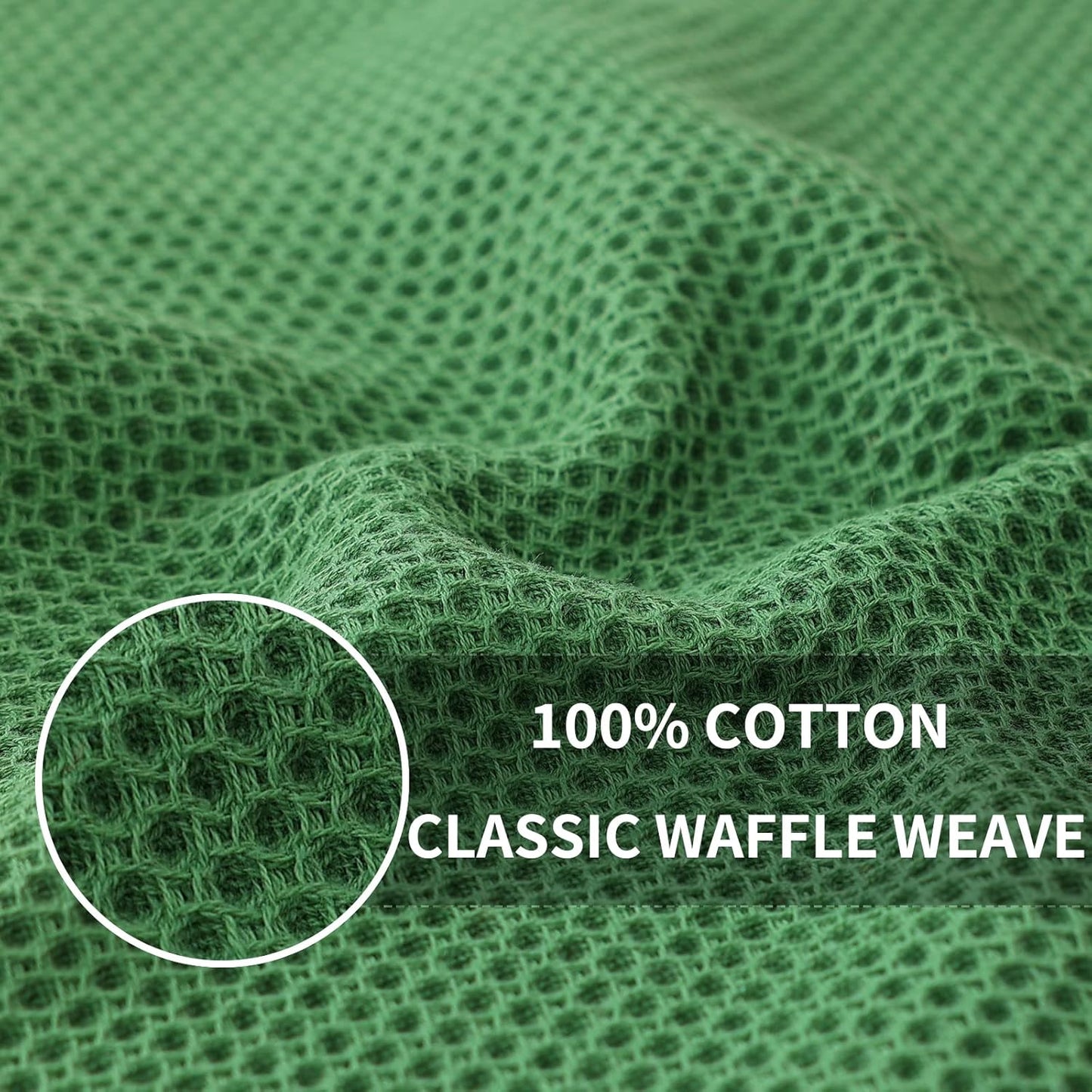 100% Cotton Waffle Weave Kitchen Dish Cloths, Ultra Soft Absorbent Quick Drying Dish Towels, 12 x 12 Inches, 6-Pack, Dark Grey