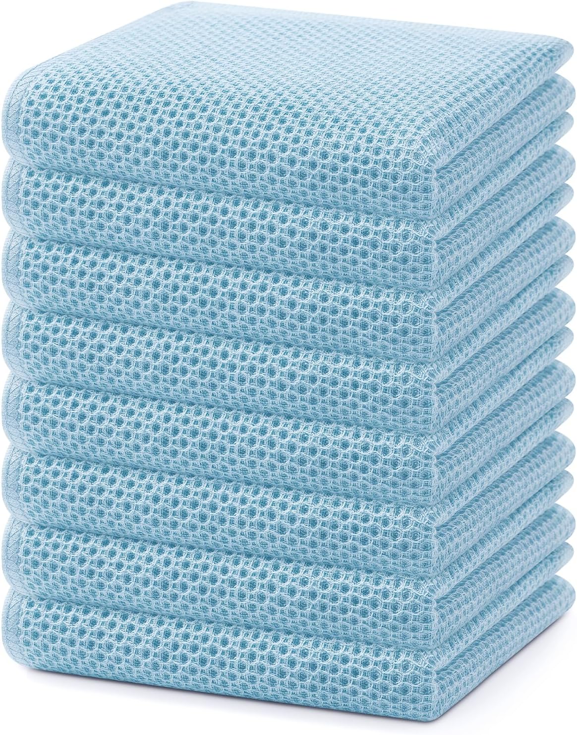 100% Cotton Waffle Weave Kitchen Dish Cloths, Ultra Soft Absorbent Quick Drying Dish Towels, 12 x 12 Inches, 6-Pack, Dark Grey