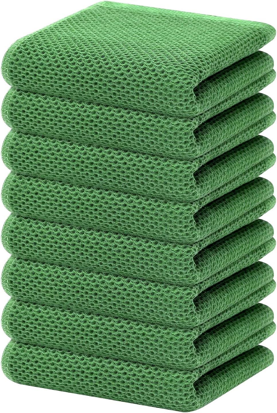 100% Cotton Waffle Weave Kitchen Dish Cloths, Ultra Soft Absorbent Quick Drying Dish Towels, 12 x 12 Inches, 6-Pack, Dark Grey
