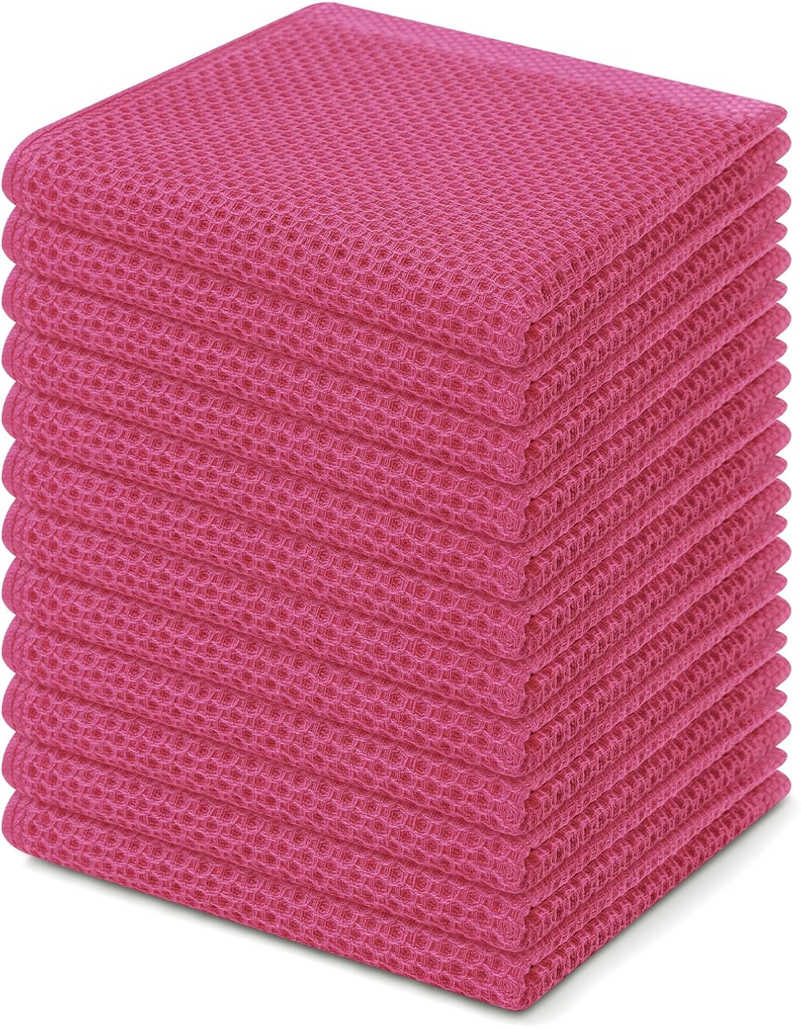 100% Cotton Waffle Weave Kitchen Dish Cloths, Ultra Soft Absorbent Quick Drying Dish Towels, 12 x 12 Inches, 6-Pack, Dark Grey