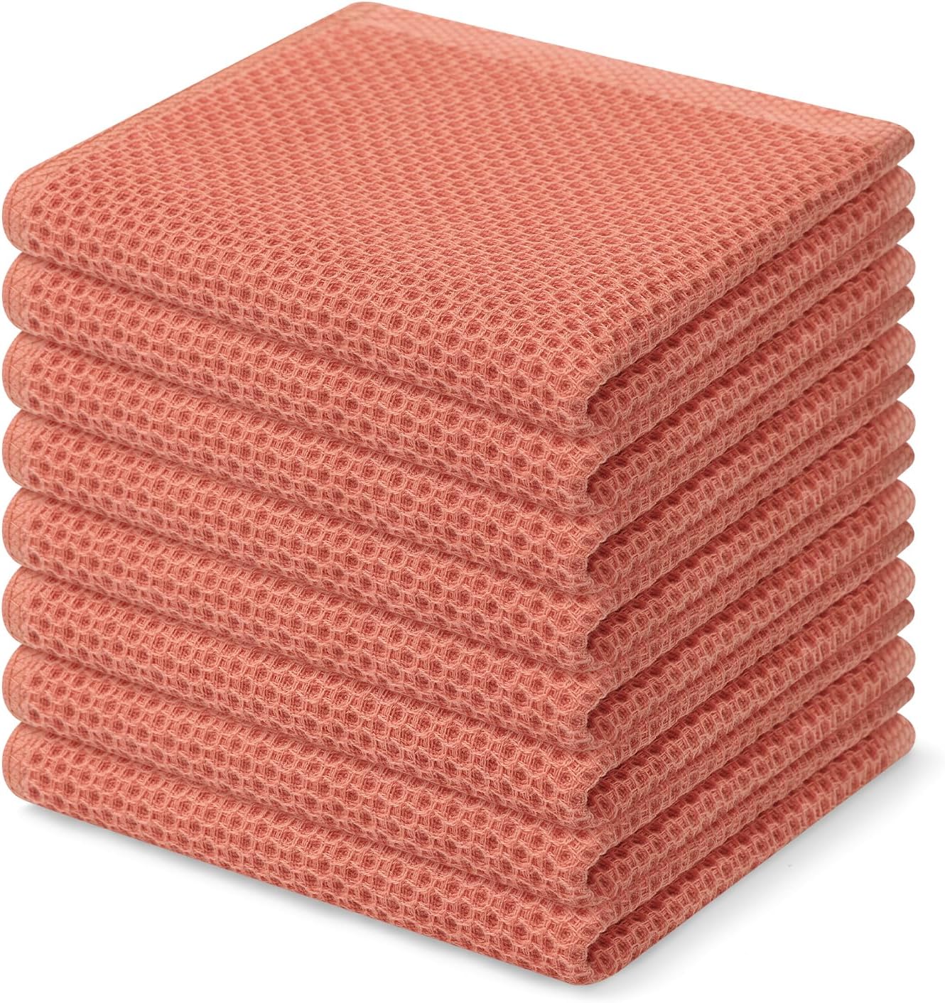 100% Cotton Waffle Weave Kitchen Dish Cloths, Ultra Soft Absorbent Quick Drying Dish Towels, 12 x 12 Inches, 6-Pack, Dark Grey