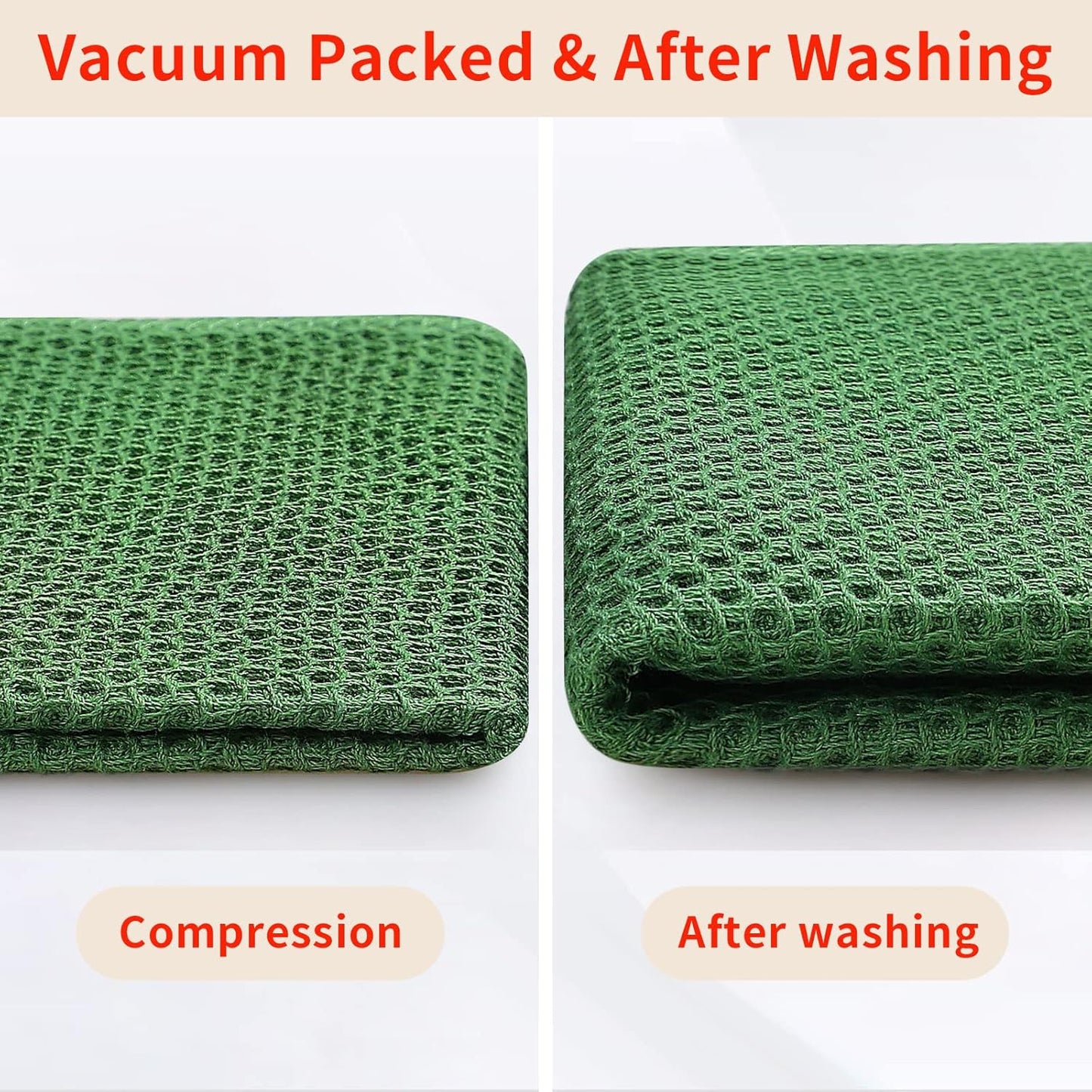 100% Cotton Waffle Weave Kitchen Dish Cloths, Ultra Soft Absorbent Quick Drying Dish Towels, 12 x 12 Inches, 6-Pack, Dark Grey