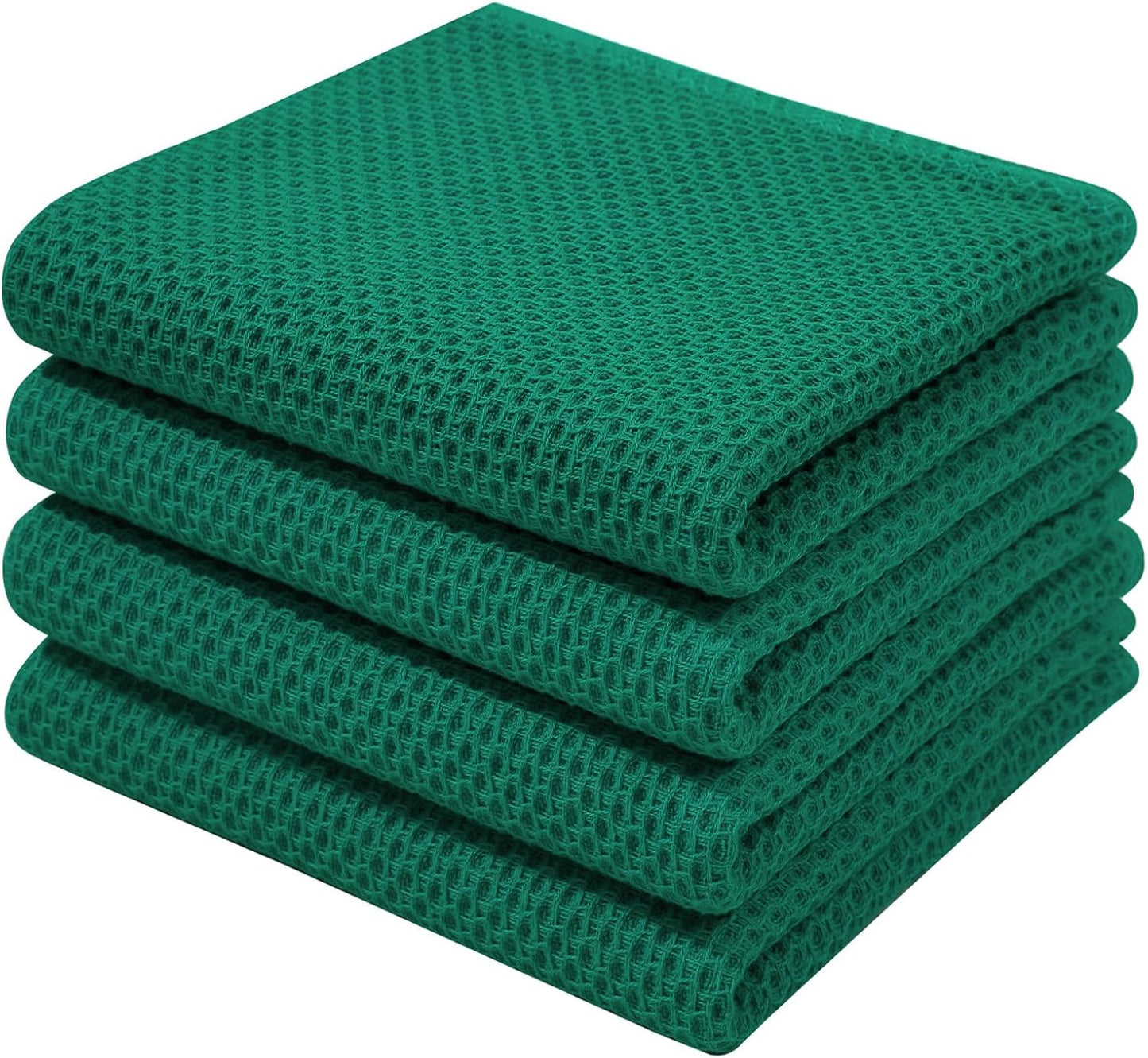 100% Cotton Waffle Weave Kitchen Dish Cloths, Ultra Soft Absorbent Quick Drying Dish Towels, 12 x 12 Inches, 6-Pack, Dark Grey