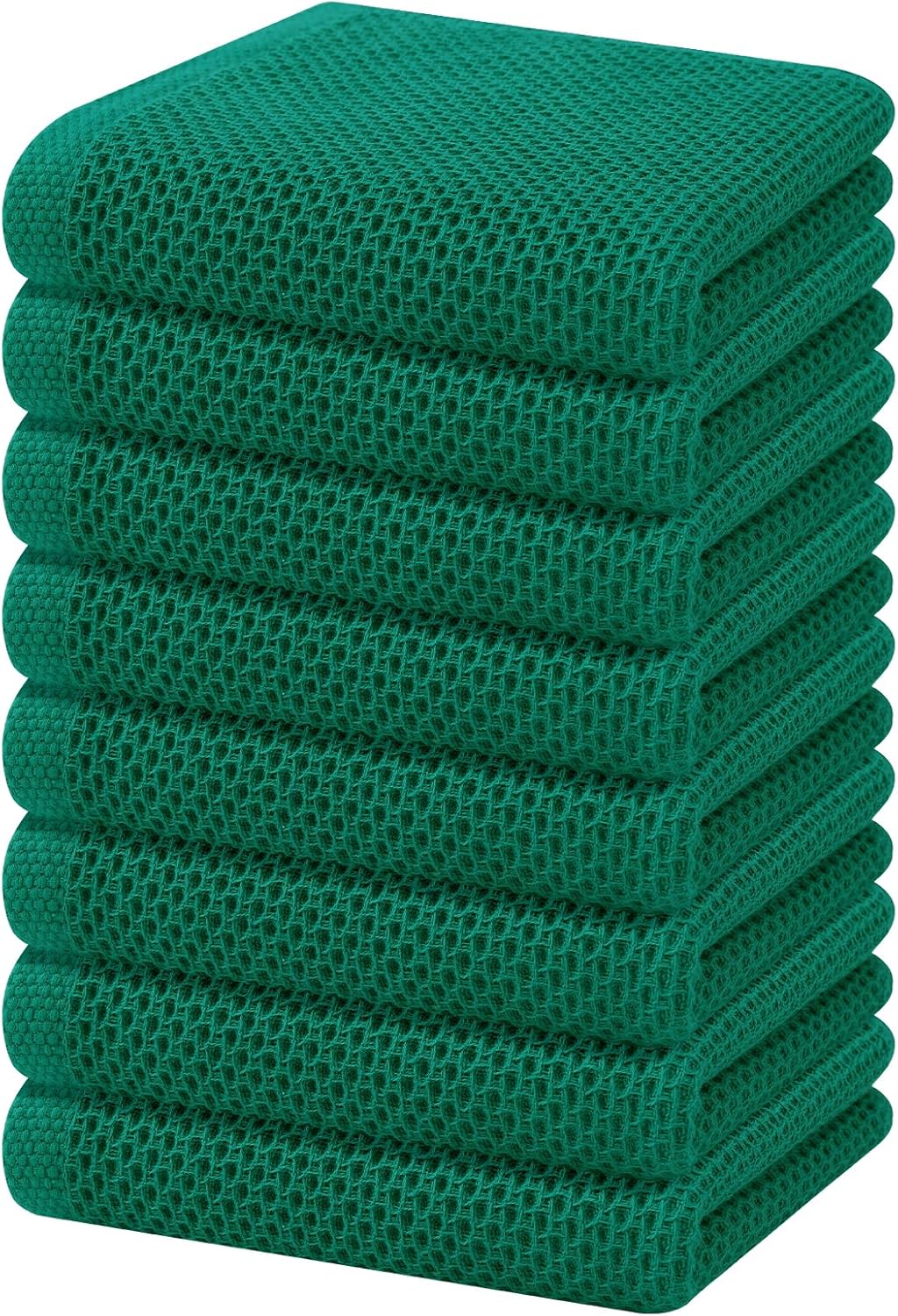 100% Cotton Waffle Weave Kitchen Dish Cloths, Ultra Soft Absorbent Quick Drying Dish Towels, 12 x 12 Inches, 6-Pack, Dark Grey