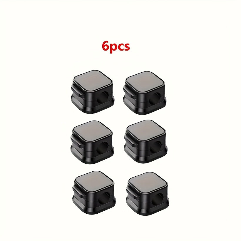 6pcs PVC Magnetic Cord Organizer Clips - Strong Adhesive, No-Drill Cable Holders for Desk & Home Office Wire Management, Multi-Use for Various Cables, Cord Holder