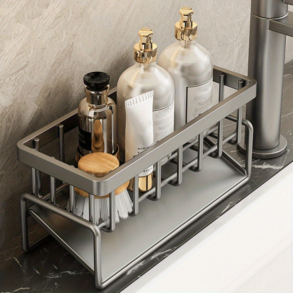 1pc Multifunctional Kitchen & Bathroom Sink Organizer, Multifunctional Drainage Rack New Multi-Layer ABS Material Rag Organizer for Outdoor Storage Boxes, Cabinets, Shelves, Buy Kitchen Supplies for Your Family