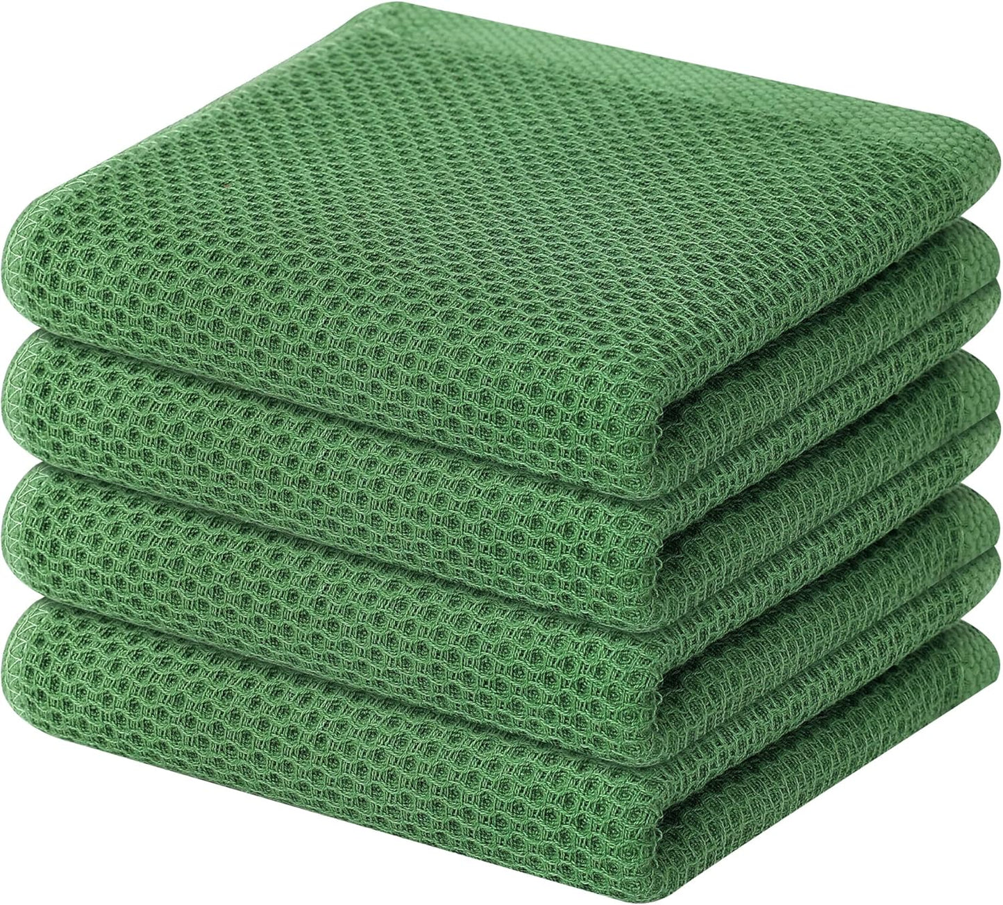 100% Cotton Waffle Weave Kitchen Dish Cloths, Ultra Soft Absorbent Quick Drying Dish Towels, 12 x 12 Inches, 6-Pack, Dark Grey