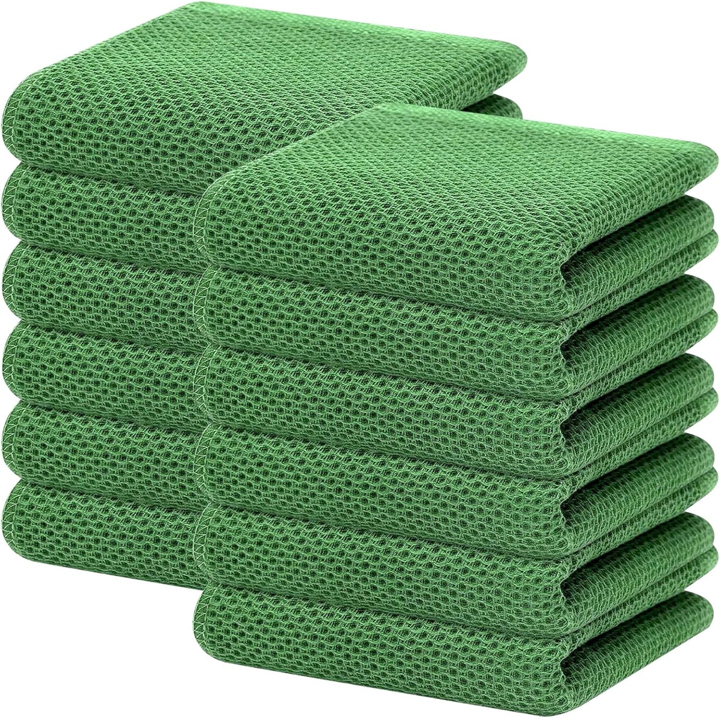 100% Cotton Waffle Weave Kitchen Dish Cloths, Ultra Soft Absorbent Quick Drying Dish Towels, 12 x 12 Inches, 6-Pack, Dark Grey