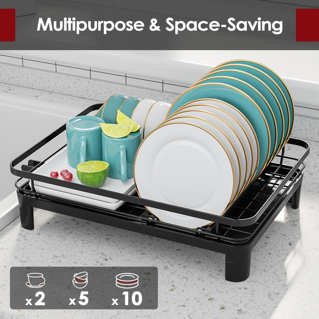 Stainless Steel Dish Drying Racks With Cutlery Holder, Space-Saving, Durable Kitchen Counter Organizer For Dishes And Utensils, Multi-Compartment Design, Drying Racks Ideal For Home And Office Use